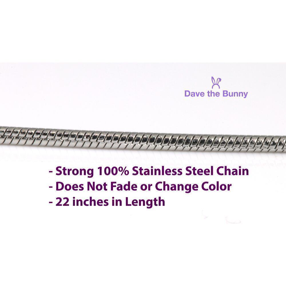 Tyrannosaurus Rex TRex Charm Snake Chain Necklace - Picture 3 of 4